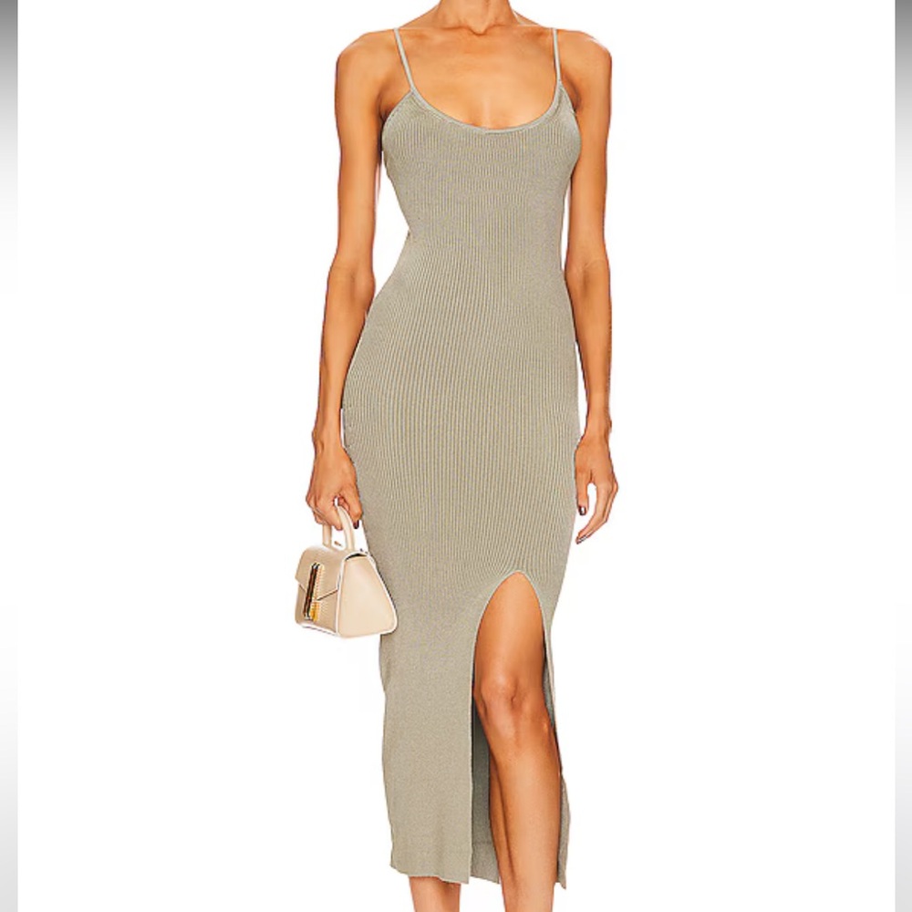 LPA Karter Knit Mini Dress in sage size M